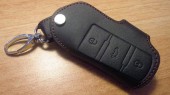 Кожаный чехольчик для выкидного ключа VOLKSWAGEN, 3 кнопки (Ib-029)