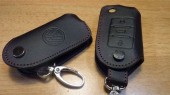 Кожаный чехольчик для выкидного ключа Фольксваген, 3 кнопки (lb-026)
