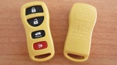 Корпус для ремоута NISSAN, 4 кнопки, желтый (kn064)